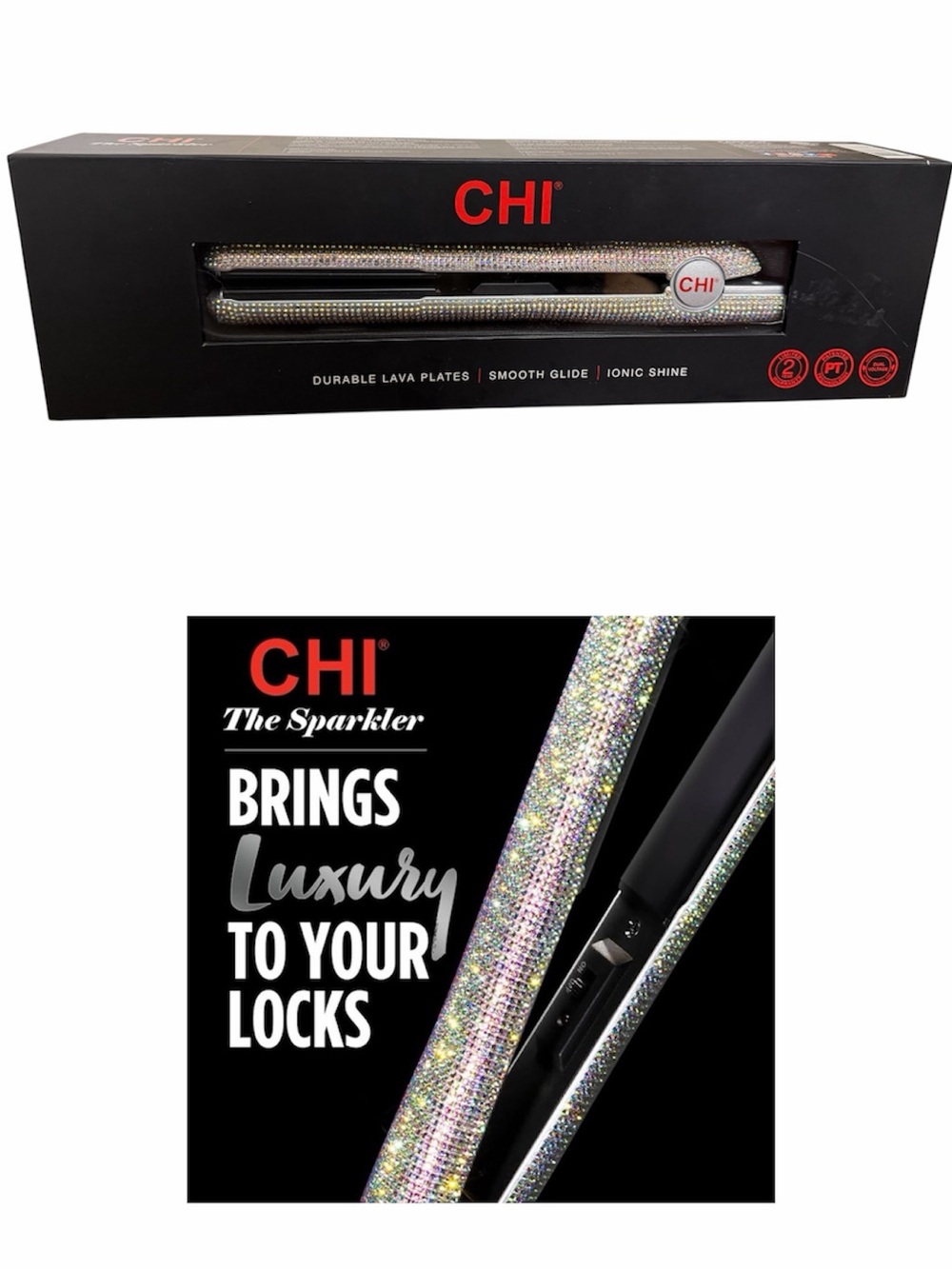 CHI The Sparkler 1" Volcanic Lava Ceramic Hairstyling Iron Special Edition - Picture 4 of 16